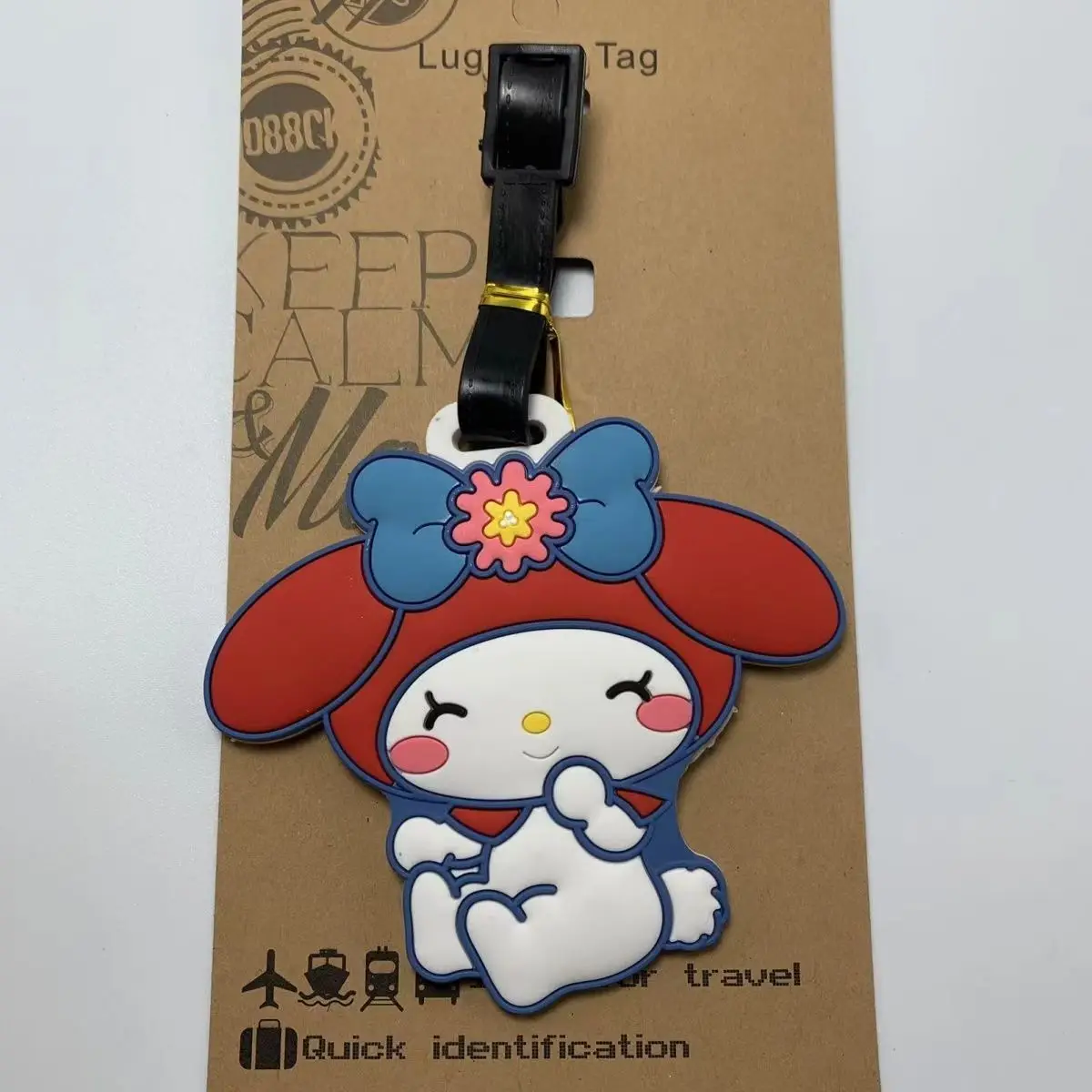 Etiqueta de equipaje de PVC, etiqueta portátil de dibujos animados, Kuromi Melody, accesorios de viaje, Maleta, venta al por mayor, gran oferta