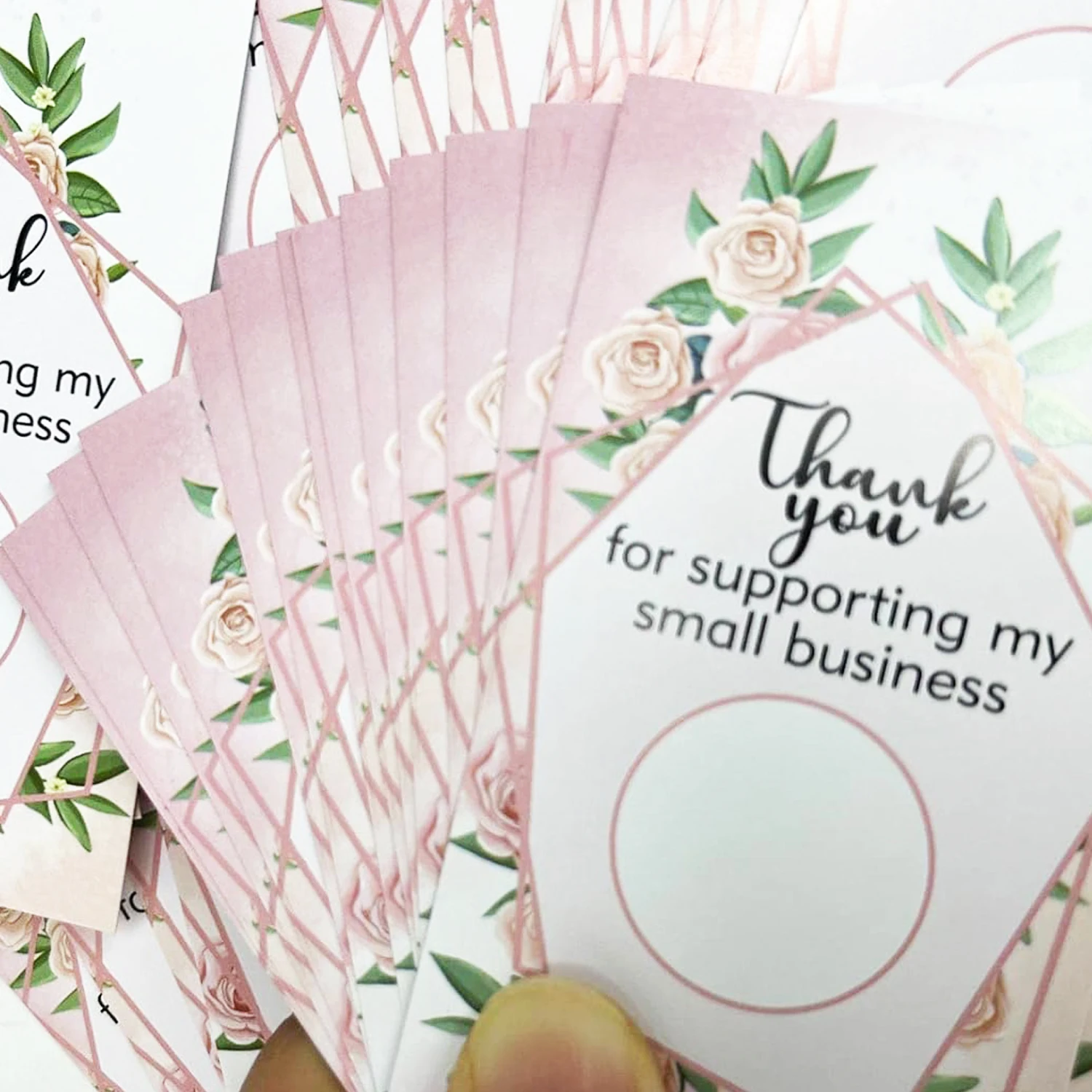 2 * 3.5 Inch Thank You for Supporting My Small Business Gift Certificates Loyalty Scratch It Win Cards and Scratch Off Stickers