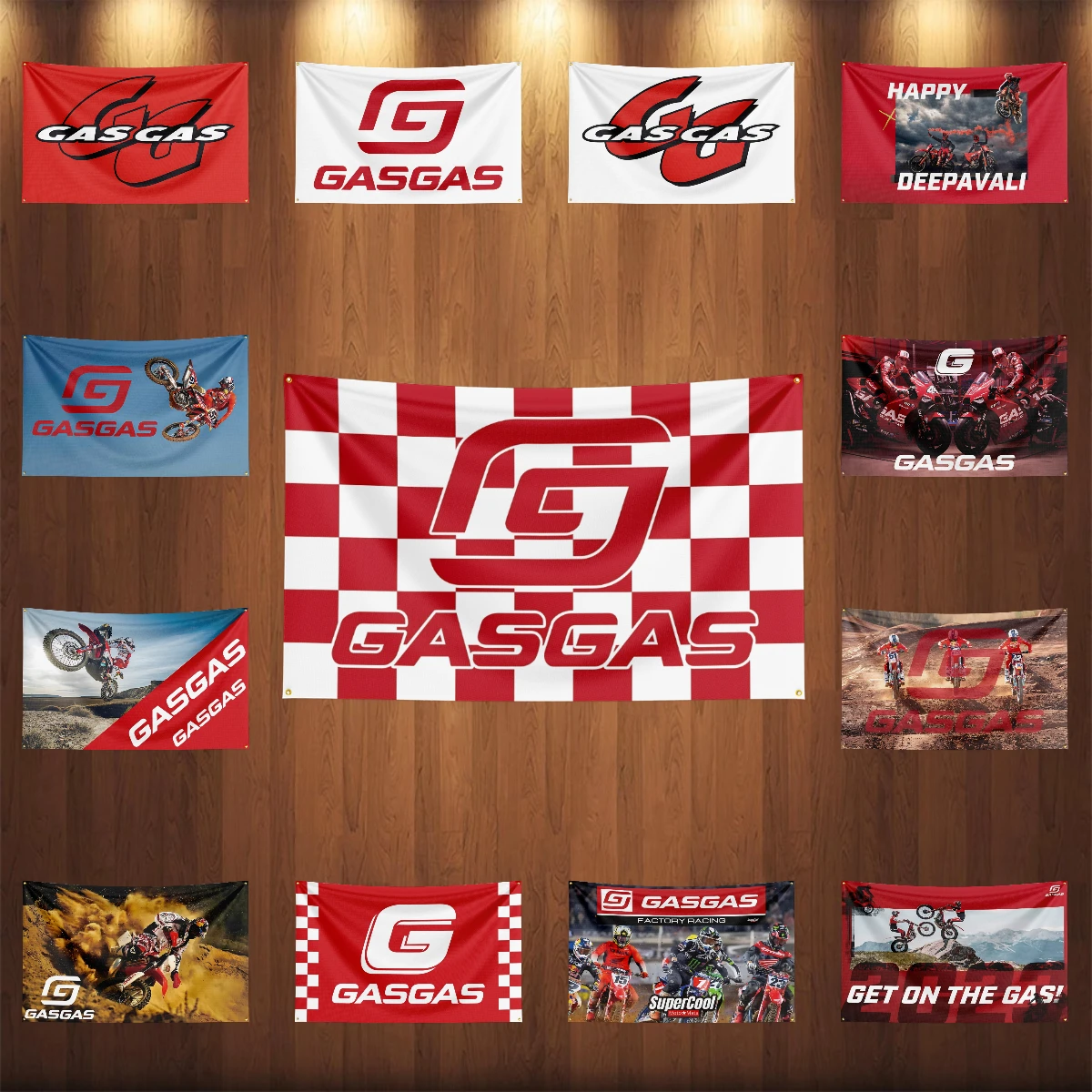 3x5 Ft G-GasGas Motorcycles Flag Polyester Printed Motorcycle Flags for Room Garage Decor