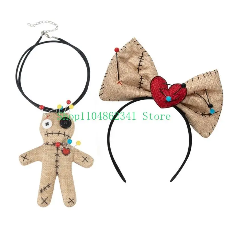 5ASD Voodoo Doll Doll Tume Hair Toop -Masquerades Fiesta fiesta para Halloweens