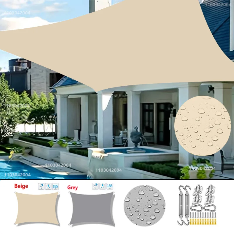 Toldo grande impermeable 300D para exteriores, sombrilla de protección para jardín, Patio, piscina, vela de sombra para acampar