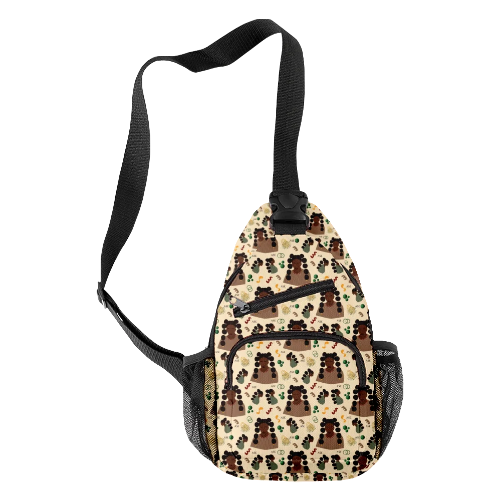 Harajuku شعبية كول الفتيات الأفريقية Crossbody حقائب الصدر أكسفورد مقاوم للماء بنين/بنات حقيبة سفر رياضية ثلاثية الأبعاد طباعة حقائب كتف