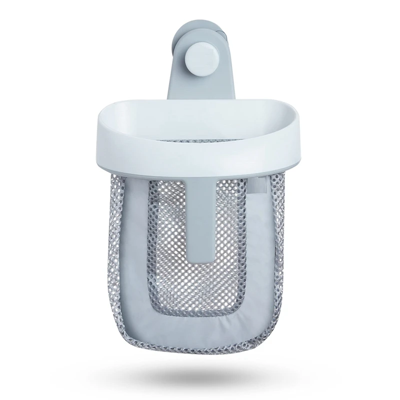 ConfrondBath-Rangement de jouets avec maille à séchage rapide, durable et facile à utiliser, blanc et gris