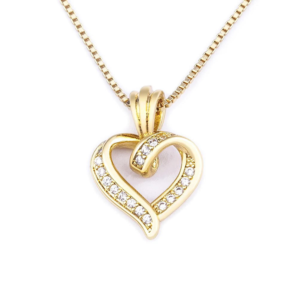 Nidin Fashion Creative Spiral Design Heart Pendant Necklace For Women Lovers Clavicle Chain Chocker Female Cute Zircon Jewelry