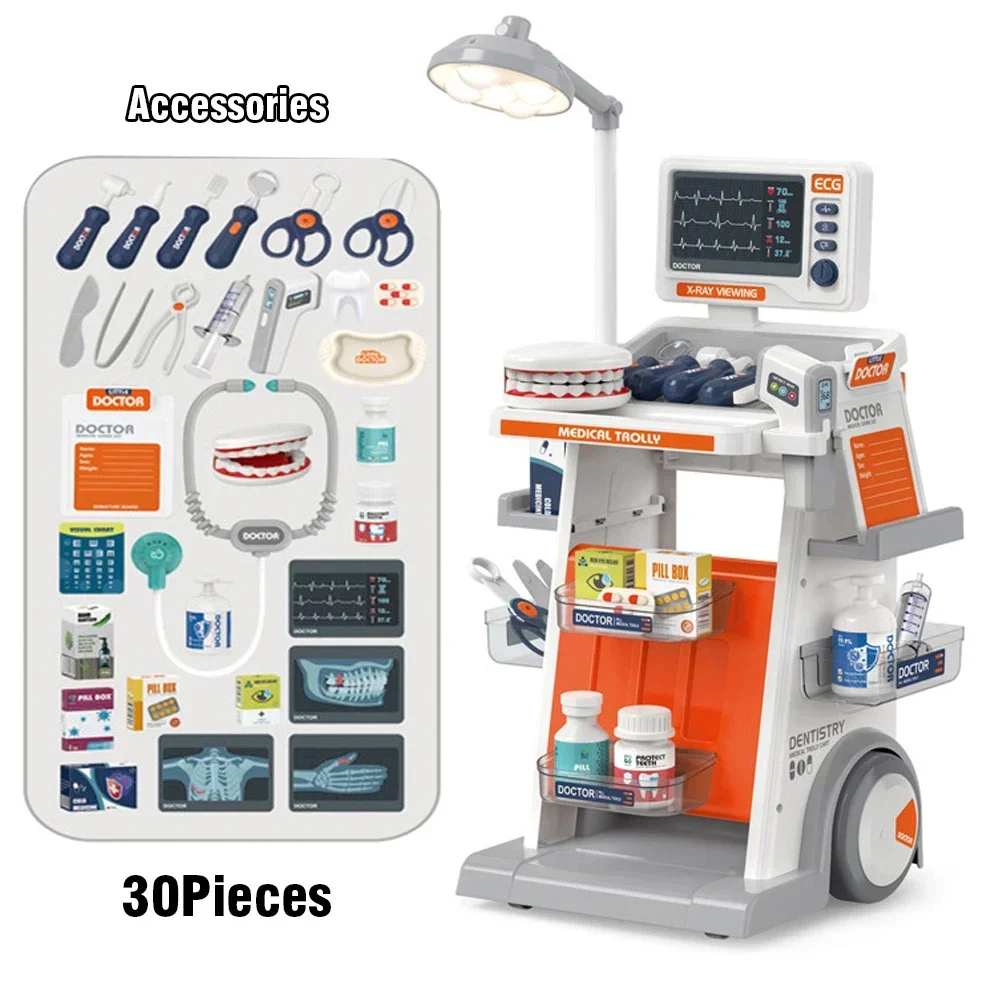 Arzt-Set für Kinder, vorgeben, Arzt, Krankenschwester, Spielset für Kleinkinder, Krankenhausstation, Stethoskop, Rollenspiel-Spielzeug für Mädchen und Jungen