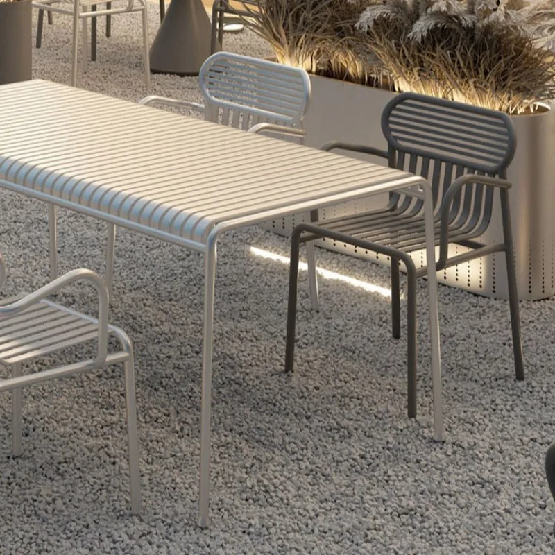 Juego de comedor al aire libre para patios y cafés, mesa y sillas elegantes para balcón y patio, juego de muebles de exterior para relajación, patio
