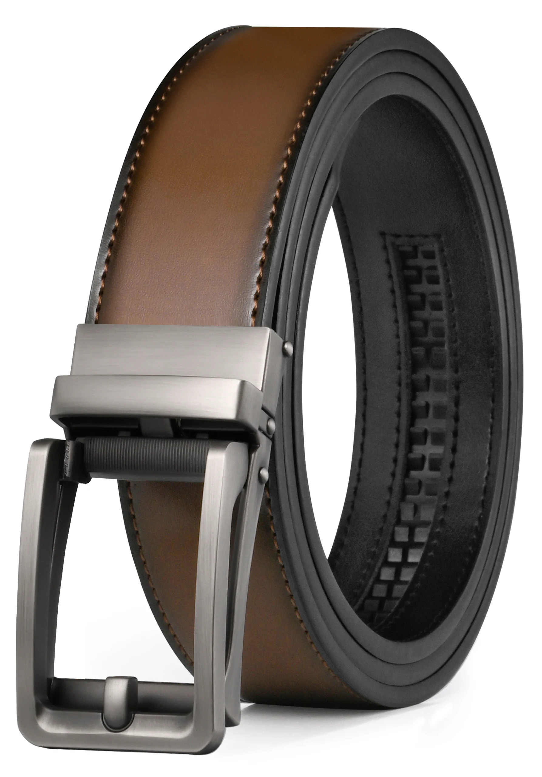 

Men's Leather Belt, Slide Ratchet Belt with Premium Leather, Ratchet Dress Belt with Automatic Click Buckle, Gift For Husband
