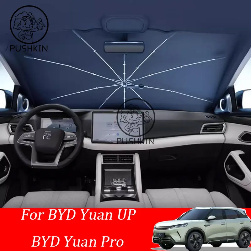 

For BYD Yuan up ev YUAN PRO 2024 2025 Car Windshield Sunshade Foldable Umbrella amry Front Heat Insulation Accessories