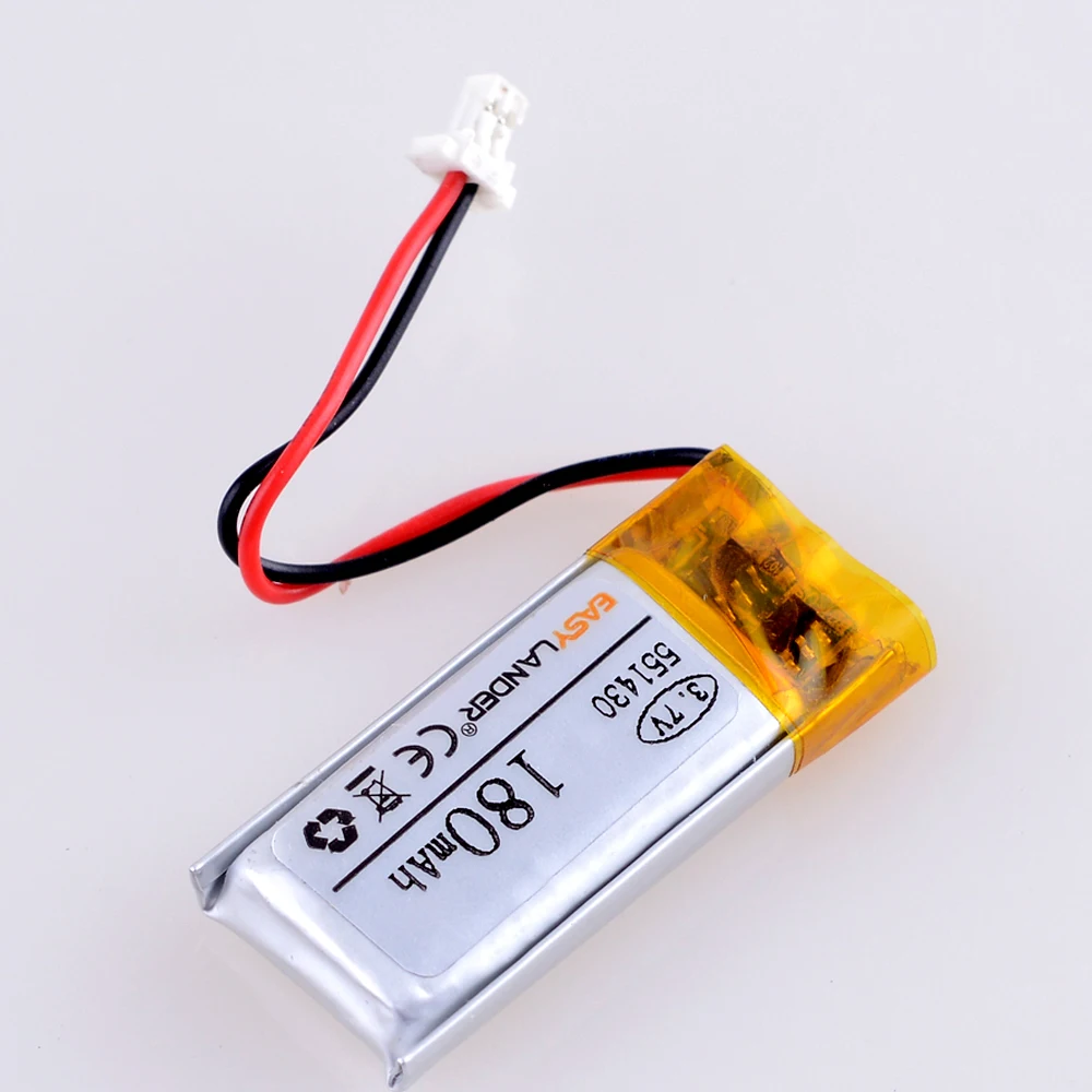 Batterie lithium-ion aste, Eddie ion Li Polymer, régularise 3 tampons de bricolage, têtes Bluetooth E-book, JST1.0, 2P, 3.7V, 180mAh, 551430, 551429