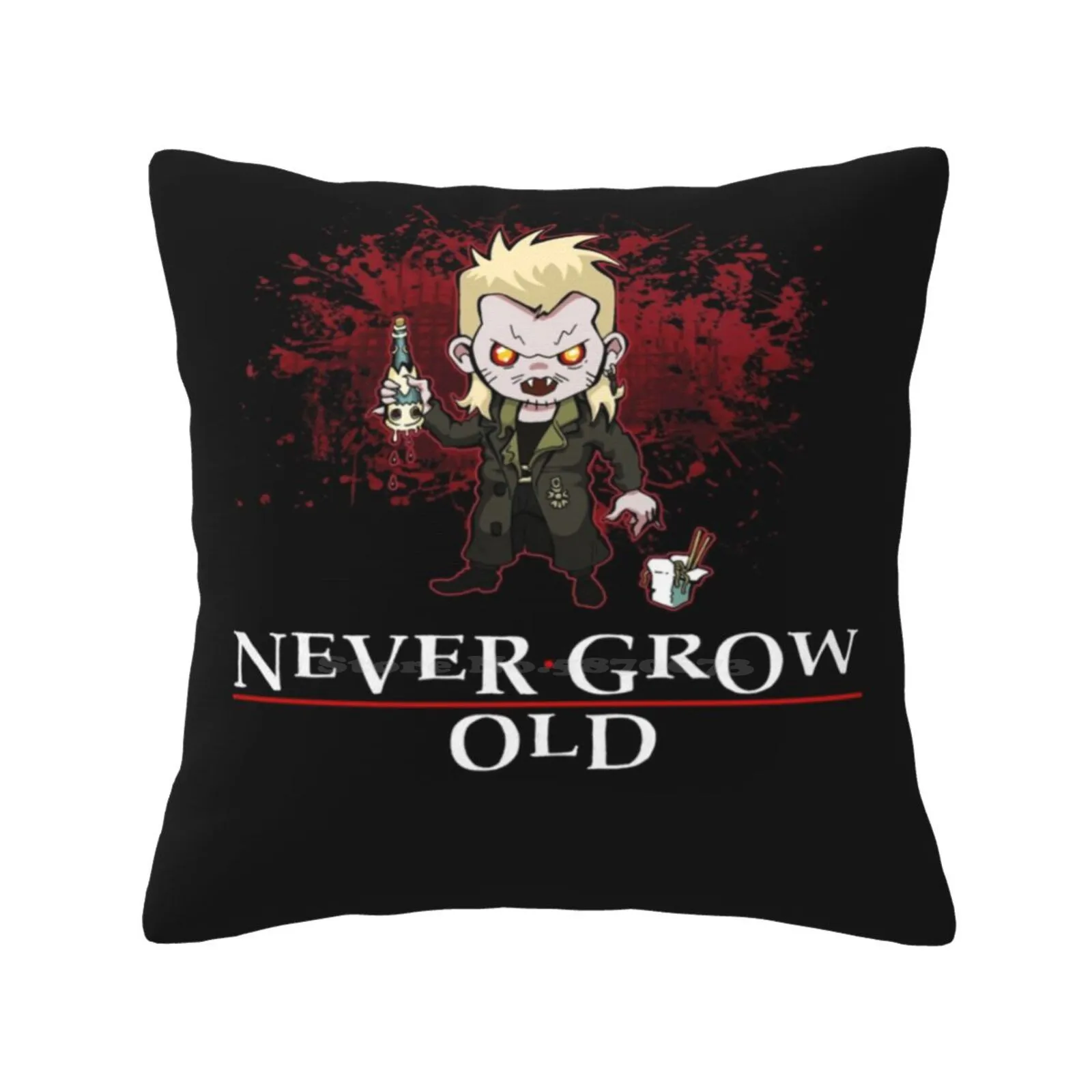 Never Grow Old Throw Cushion Pillow Cover The Horror Vampire Halloween Samhain