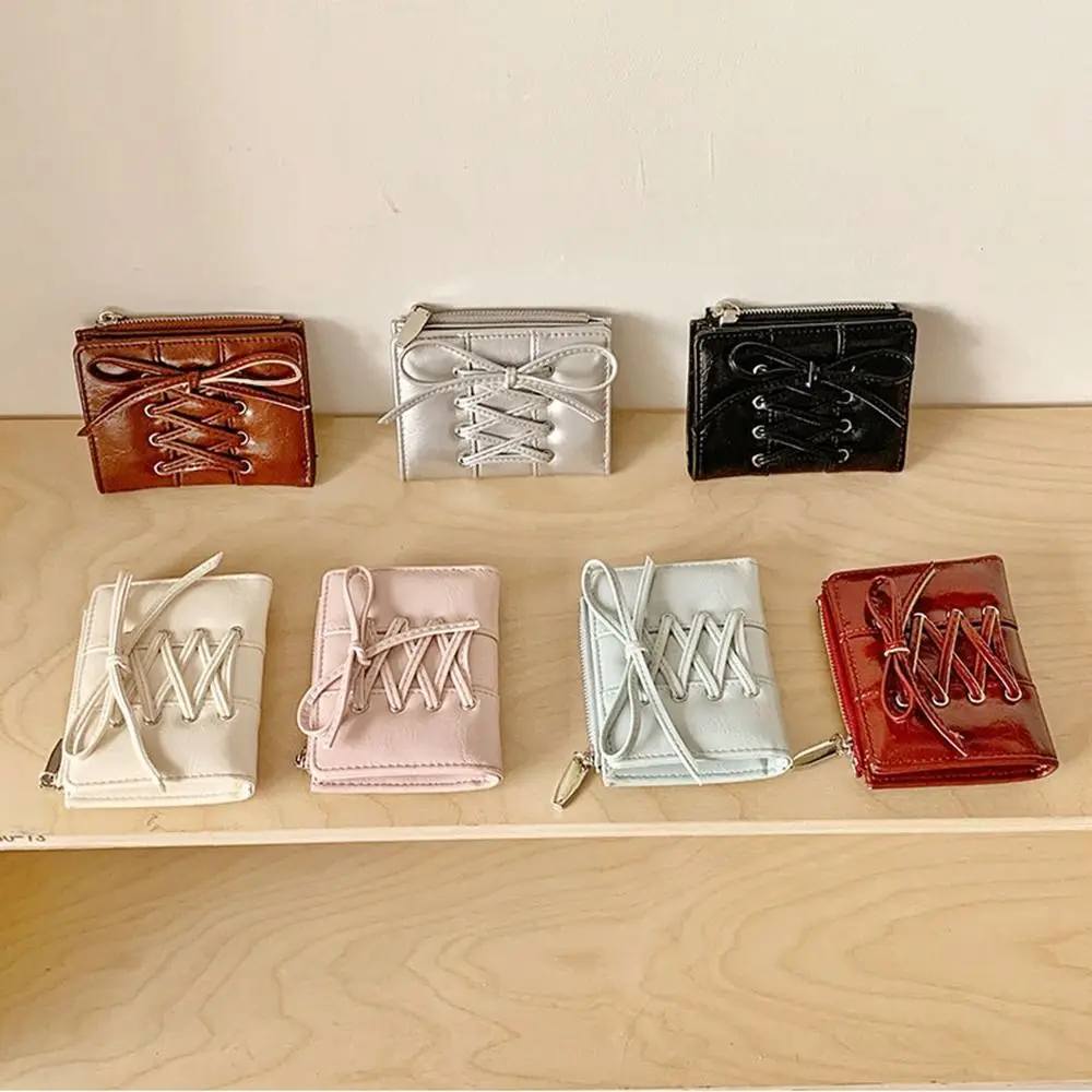 

Casual Korean Style Bow Wallet Ultra Thin Purse Coin Pouch Card Holder Zipper Card Bag Outdoor