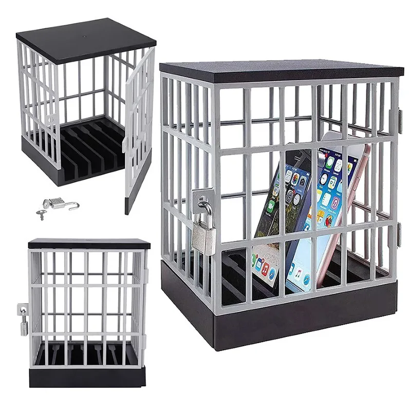 2026 Mobile Phone Jail Cell Prison Lock Up Safe Smartphone Home Table Gadget Quality Storage Box Locking Cage Party Storage