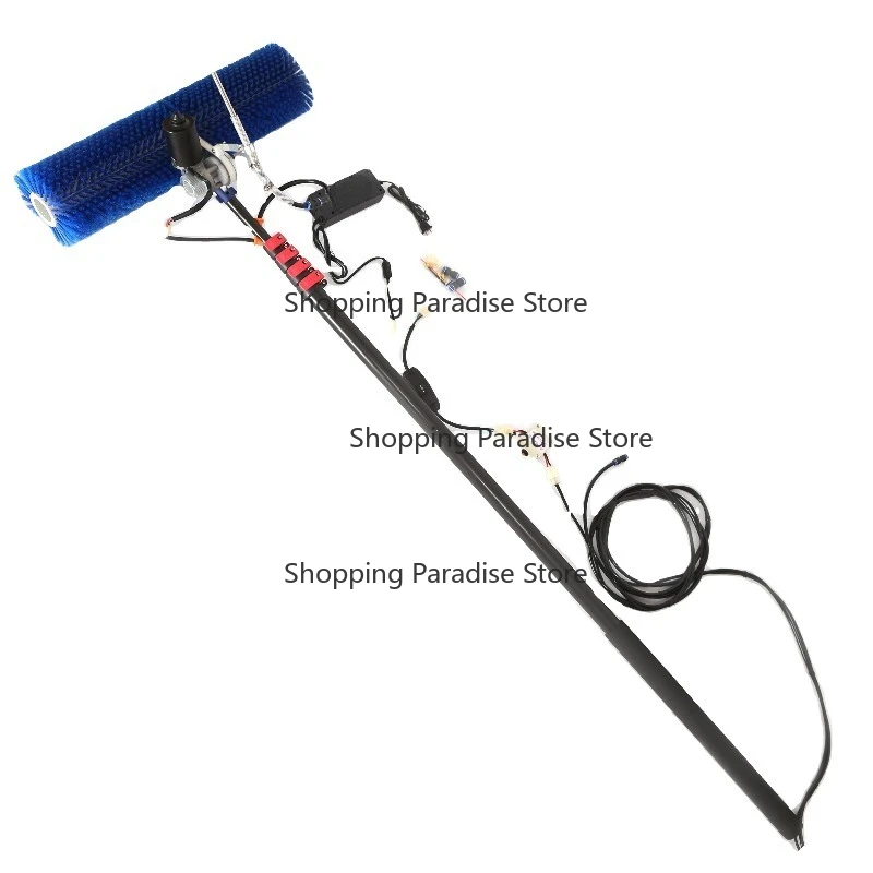 

5.5m Photovoltaic Solar Panel Roller Cleaning Rotating Brush Ro-bot With Telescopic Pole