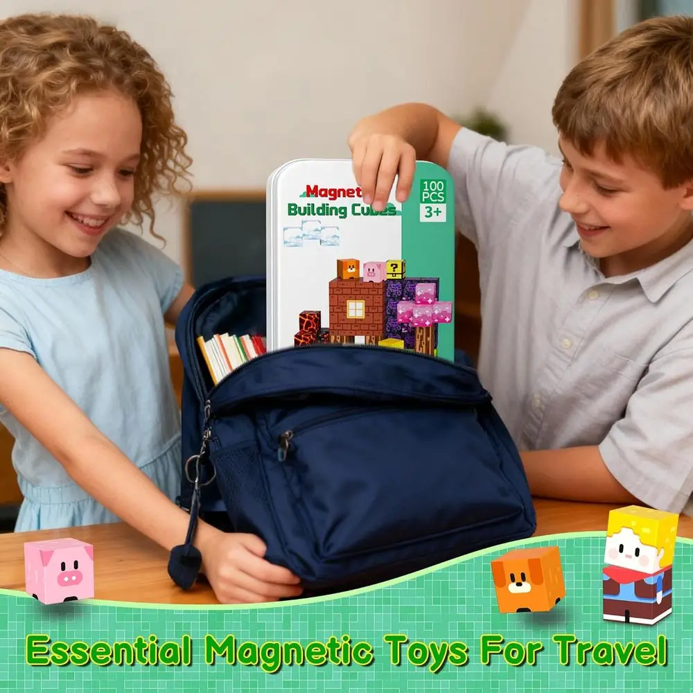 STEM Learning Magnetic Building Cubes - 100 Piece Set for Kids 3-12, Ideal for Birthdays and Christmas