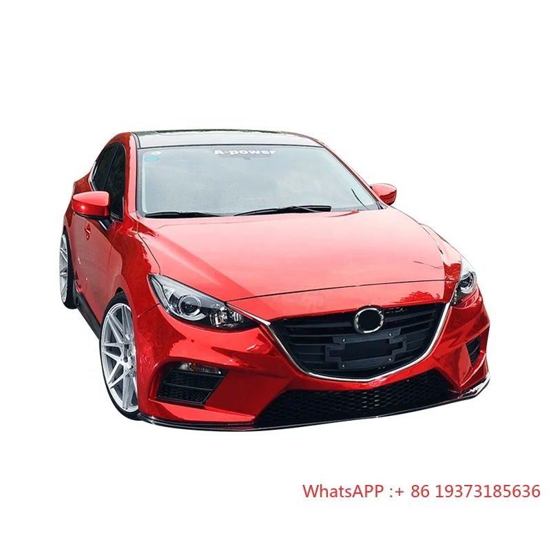 Nuevos productos parachoques de coche para Mazda 3 Axela 2014-2019 actualización A-power estilo kits de carrocería parachoques delantero parachoques trasero faldas laterales