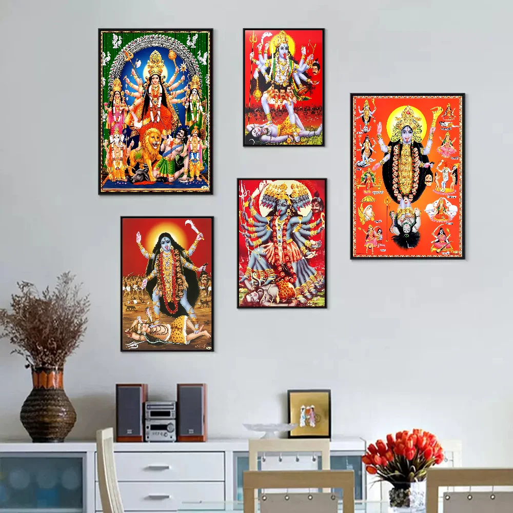 Goddess Kali Jay Maa Godde Mahakaali DIY Sticky Poster Waterproof Paper Sticker Coffee House Bar Stickers Wall Painting