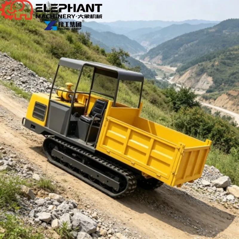 Tracked Transporter Hydraulic Crawler Dumper With Custom‑Adjustable Unloading Height To Match Different Delivery Trucks