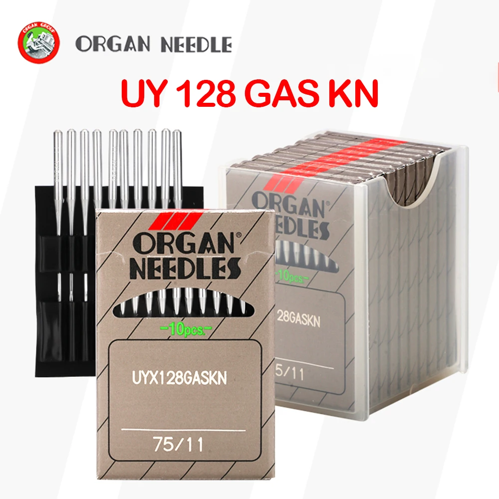 100 pz ORGAN marca UY128 GASKN testa tonda tre aghi cinque fili macchina ago Overock Coverstitch macchina da cucire aghi