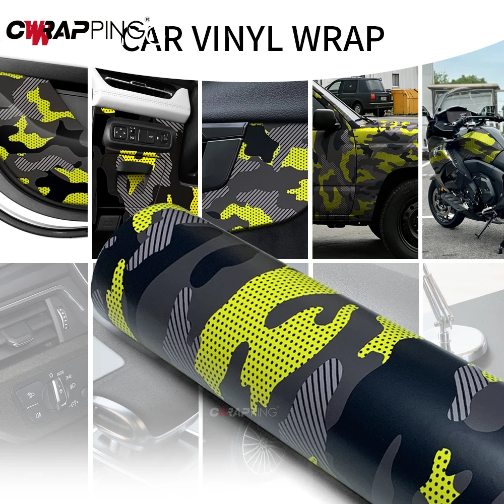 Off-Road Supplies Car Body Films Jeep Camouflage Film Camo Car Wrap Yellow Waterproof Paint Vehicle Decoration Automotive Vinyl view 3