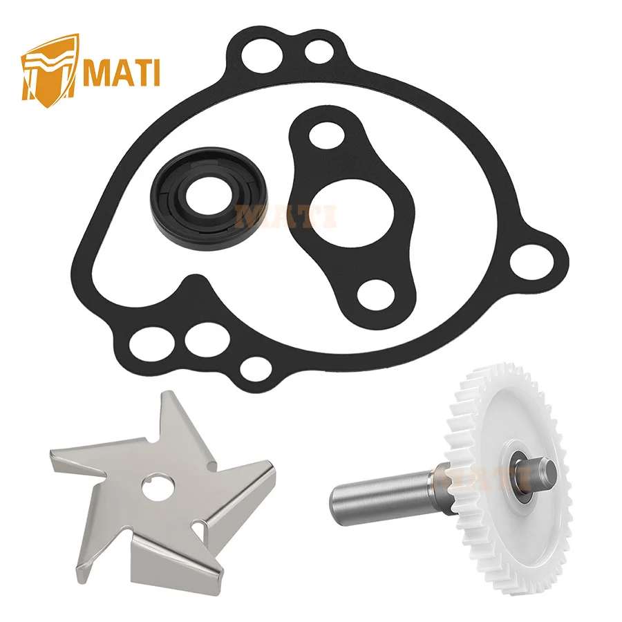 M MATI Water Pump Impeller + Shaft Gear w/ Cover Gasket For Kawasaki KX65 2006-2024 59256-1064 13234-1110