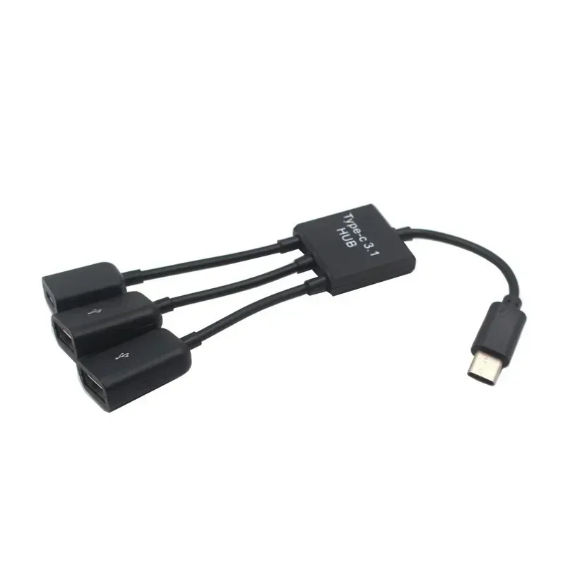 3 в 1 Micro USB Type C HUB «папа-мама» двойной USB 2.0 хост-адаптер OTG кабель для смартфона, компьютера, планшета, 3 порта