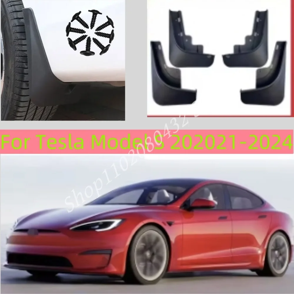 

MudFlaps For Tesla Model S 202021-2024 Mud Flaps Splash Guard Mudguards Front Rear Fender Auto Styline Car Accessories