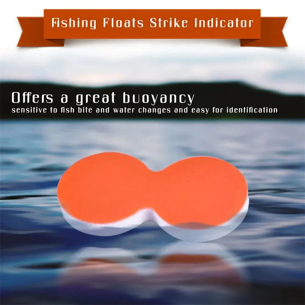 

24Pcs EVA Strike Indicator Orange Big Buoyancy Fishing Float Easy To Observe Self-adhesive Fly Fishing Indicator Lure
