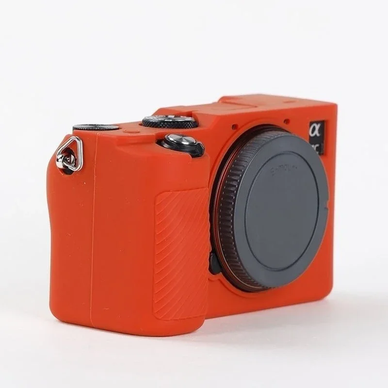 For Sony A7C Silicone Armor Skin Case Protective Body Cover Protector Camera Bag anti-drop + 1PCS free tempered film