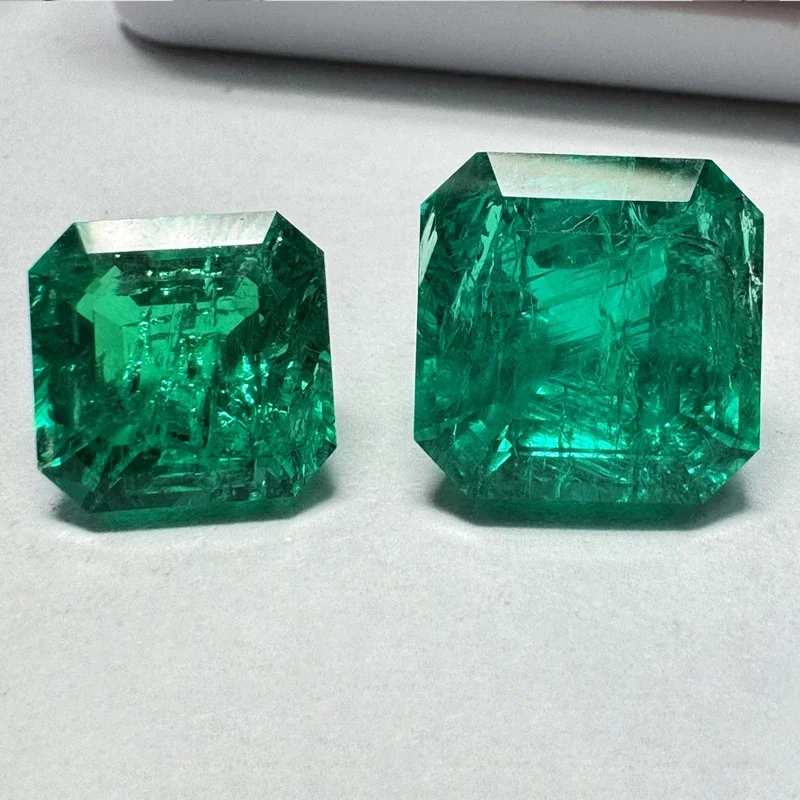 

Lab Grown Emerald Stones Hand-cut Hydrothermal Emeralds 12x12mm Gemstone for Diy Jewelry Making Selectable AGL Certificate