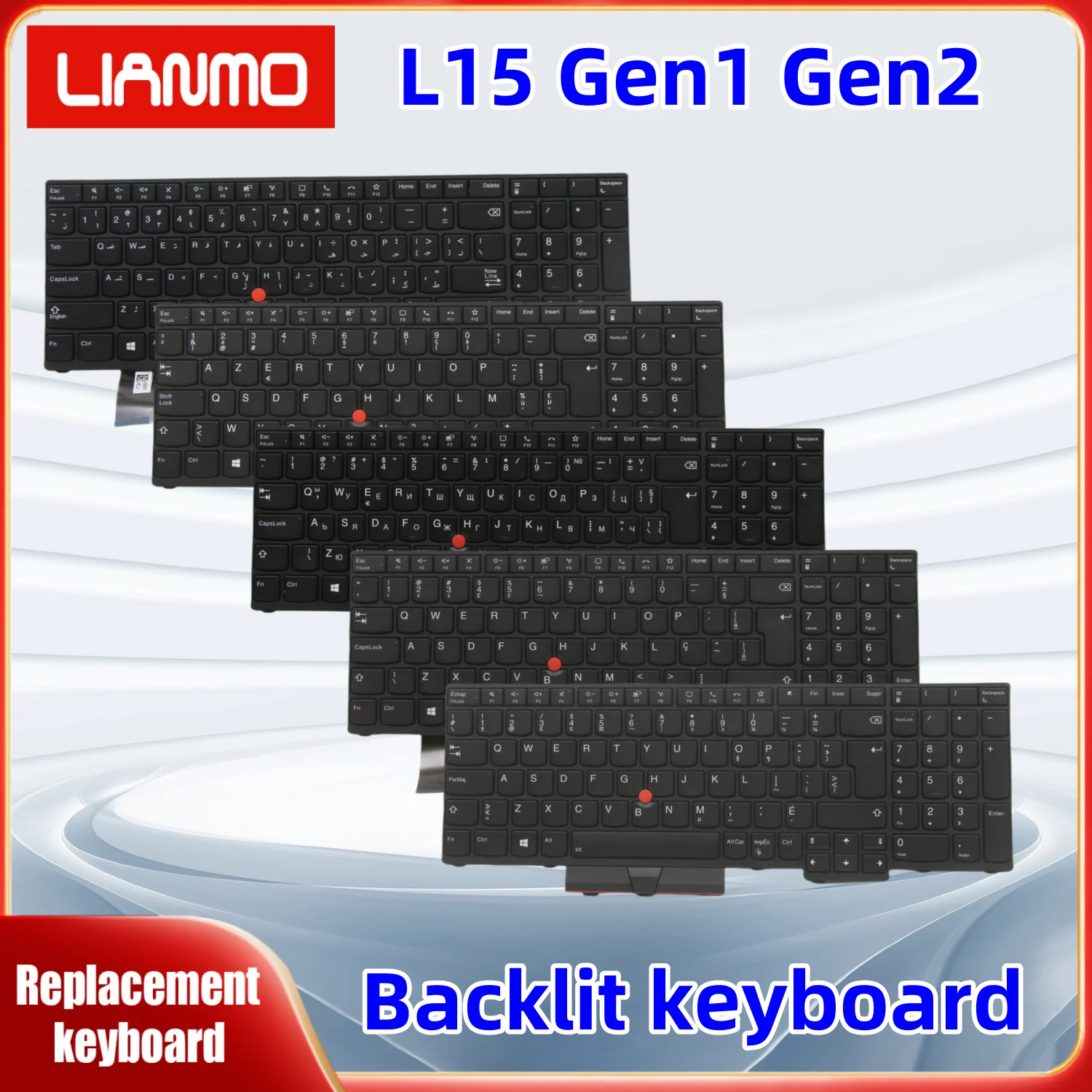 Teclado árabe/belga/bulgaro/brasileño/canadiense/francés/danés/español adecuado para Lenovo ThinkPad L15 Gen1 Gen2 con retroiluminación