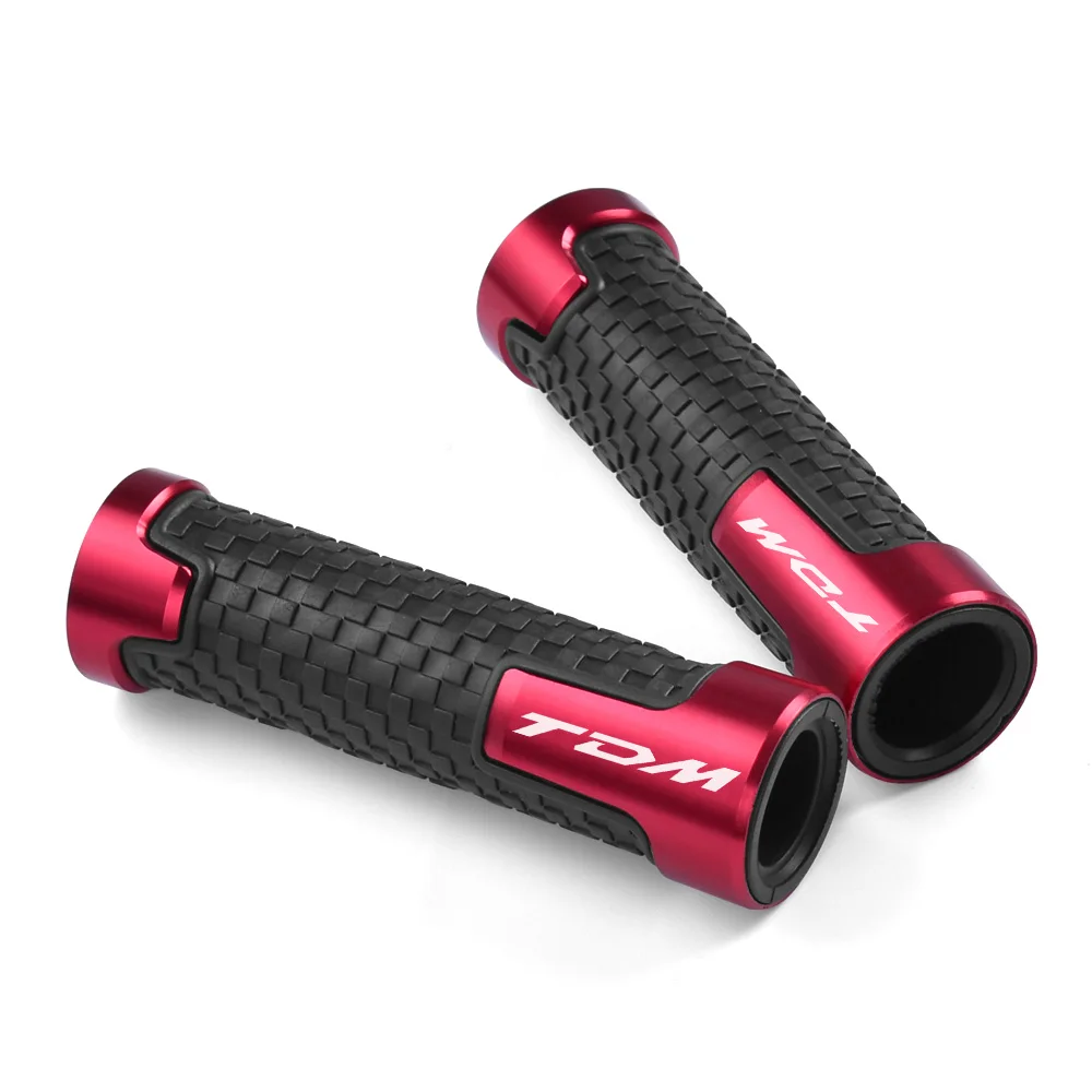 With LOGO TDM For YAMAHA TDM850 TDM900 TDM 850 900 Motorcycle CNC Aluminum Handlebar Hand Grips Handle Bar End Grip