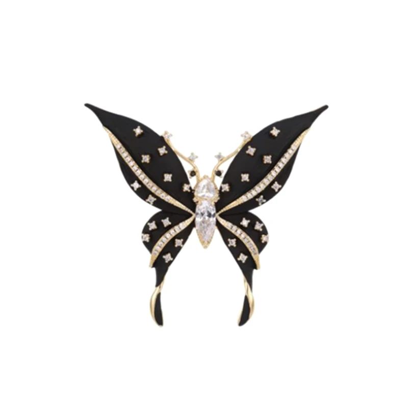 * New! Exquisite Large Butterfly Brooches For Women Girls Vintage Enamel Pins Versatile Shiny Corsage Clothing Accessories Gifts