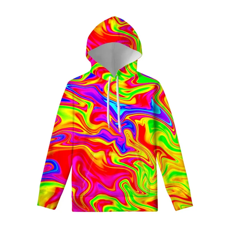 2024 Harajuku Abstract Hoodie 3D Visual Vortex Sweatshirt High Quality Hip Hop Loose Unisex Fashion Oversized Pullovers Hoodies