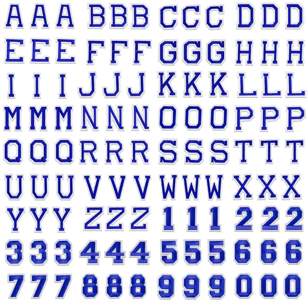 

108 Pieces Letter Number Iron on Patches, Alphabet Sew on Appliques with A-Z Letter 0-9 Number Badge Decorate Repair Patches
