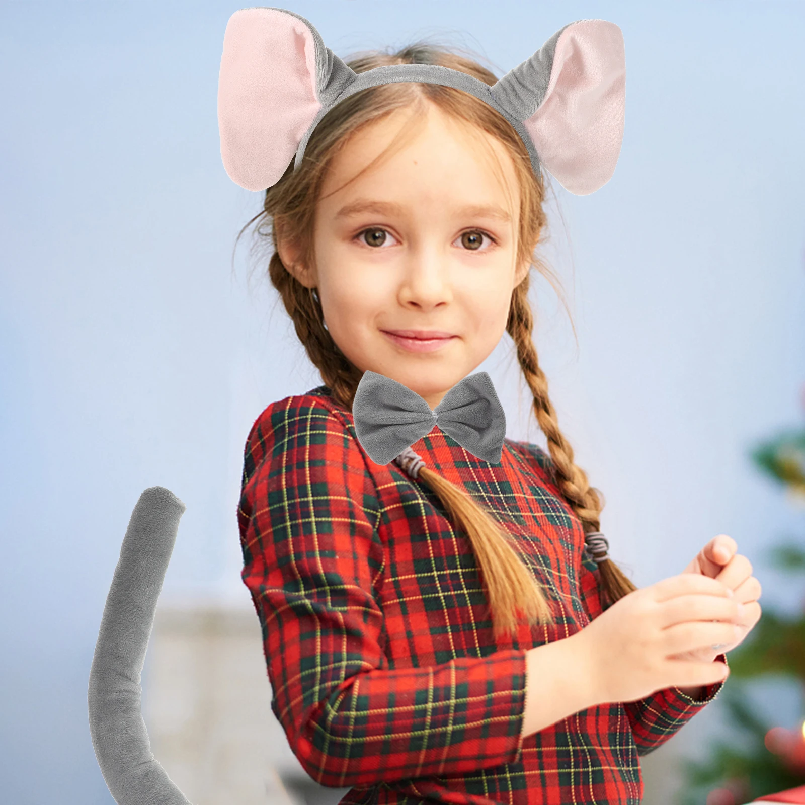 

Cartoon Elephant Ear Headband Tail Costume Cosplay Animal Dress up Adult Fabric Ears Whimsical Details Comfortable Kids Nature