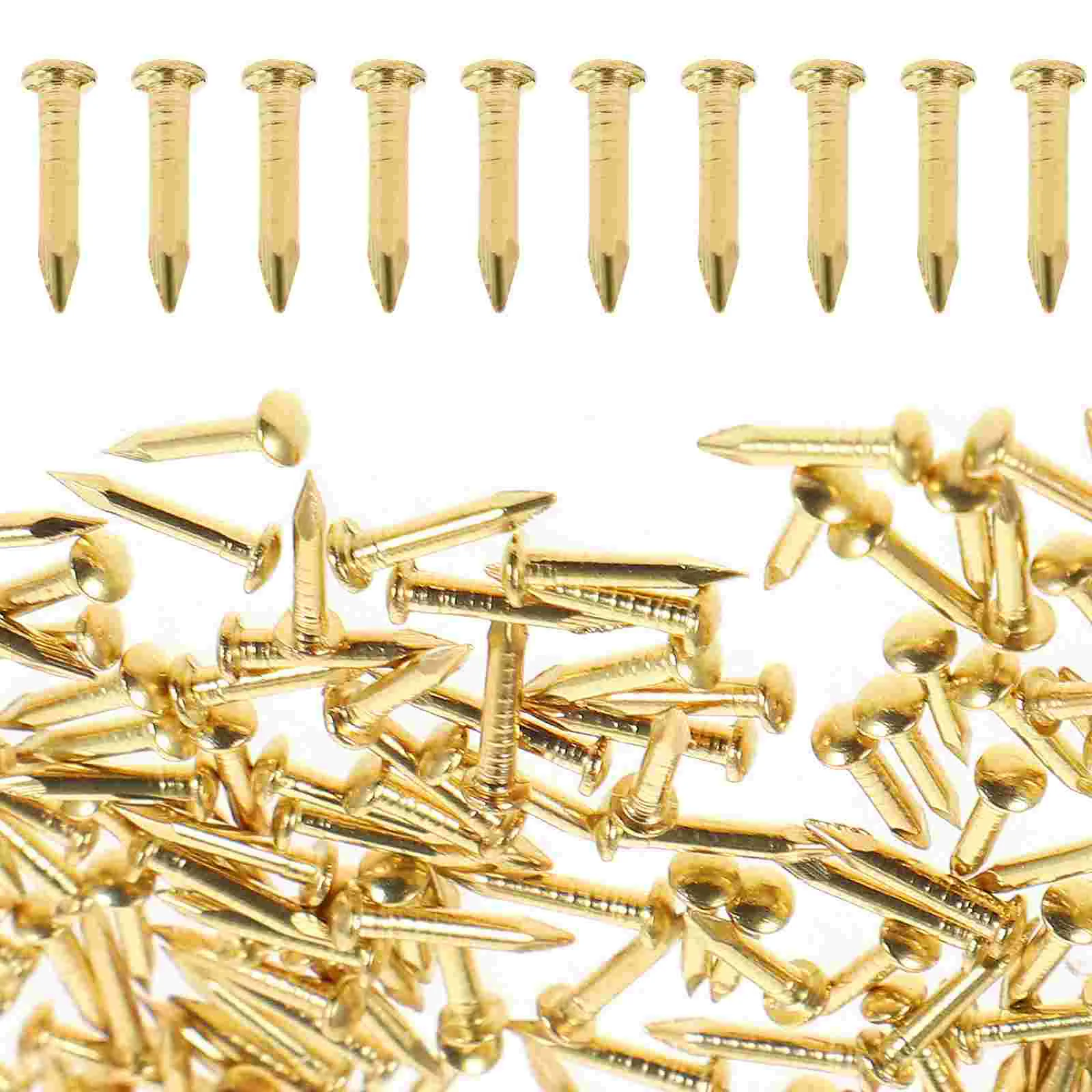 200 Pcs Short Black Press on Nails Brass Beads Decorative Mini Flathead Screwdriver