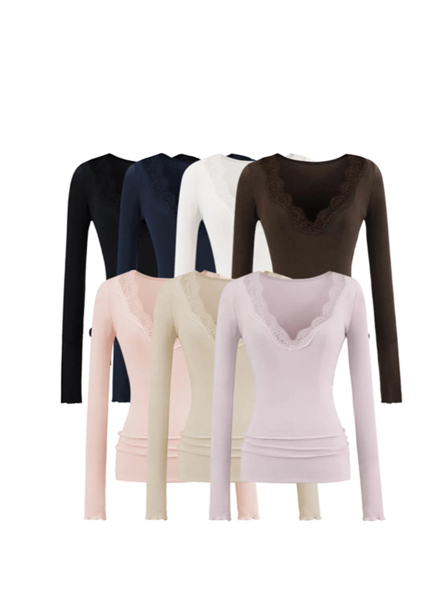 الرجعية الأمريكية حار فتاة Sle تي شيرت طويل Sve الدانتيل المرقعة سليم صالح V-Ne قاعدة irt العصرية المرأة Faion