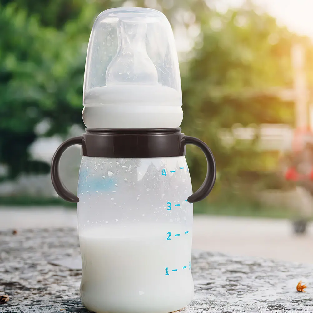 

2pcs Baby Bottle Accessories Wide Neck Handles Replacement PP Plastic Feeding Bottles Durable Portable Easy Storage Travel