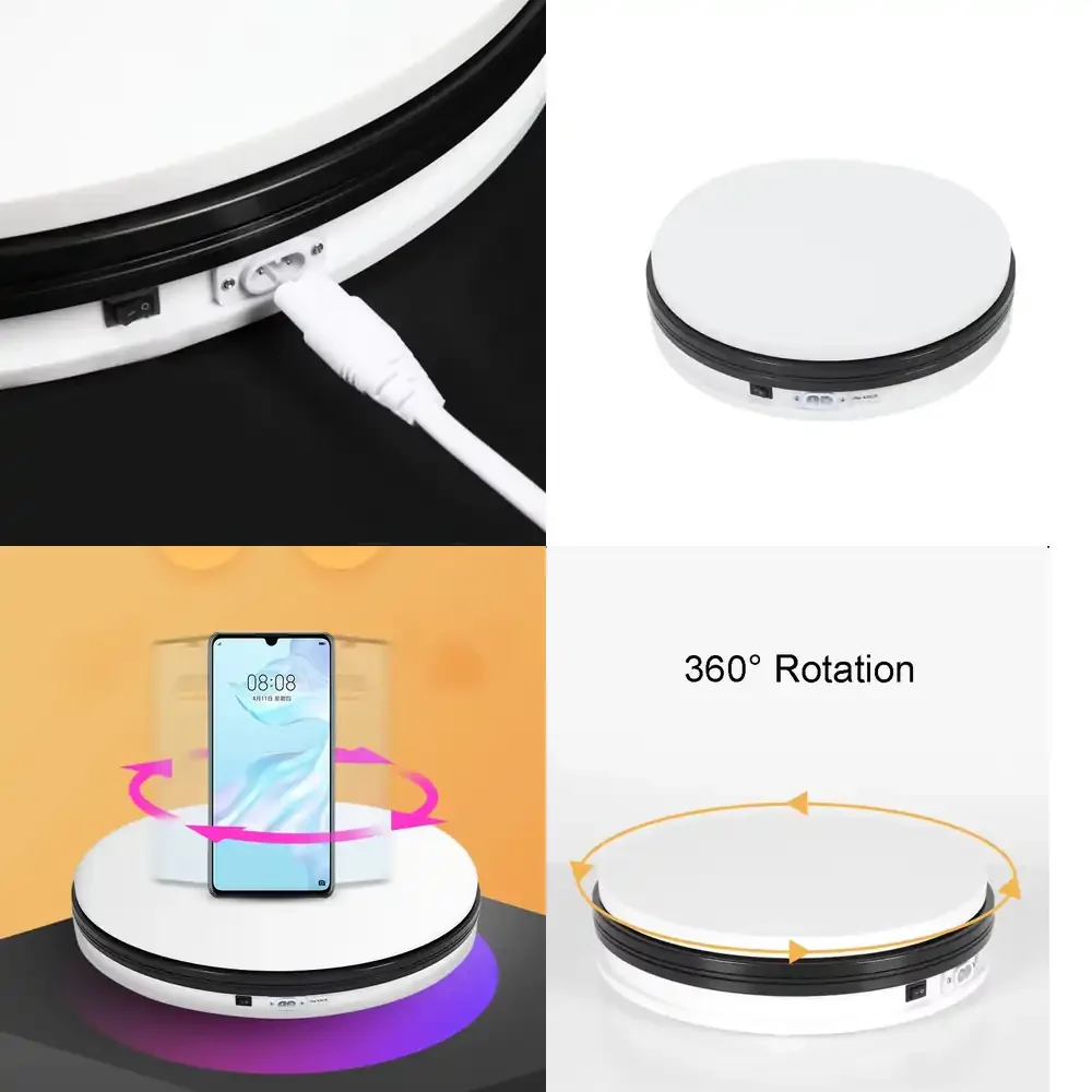 

Turntable 45cm 360 Degree Mute Exhibition Rotation Table Electric Panoramic Video Photography