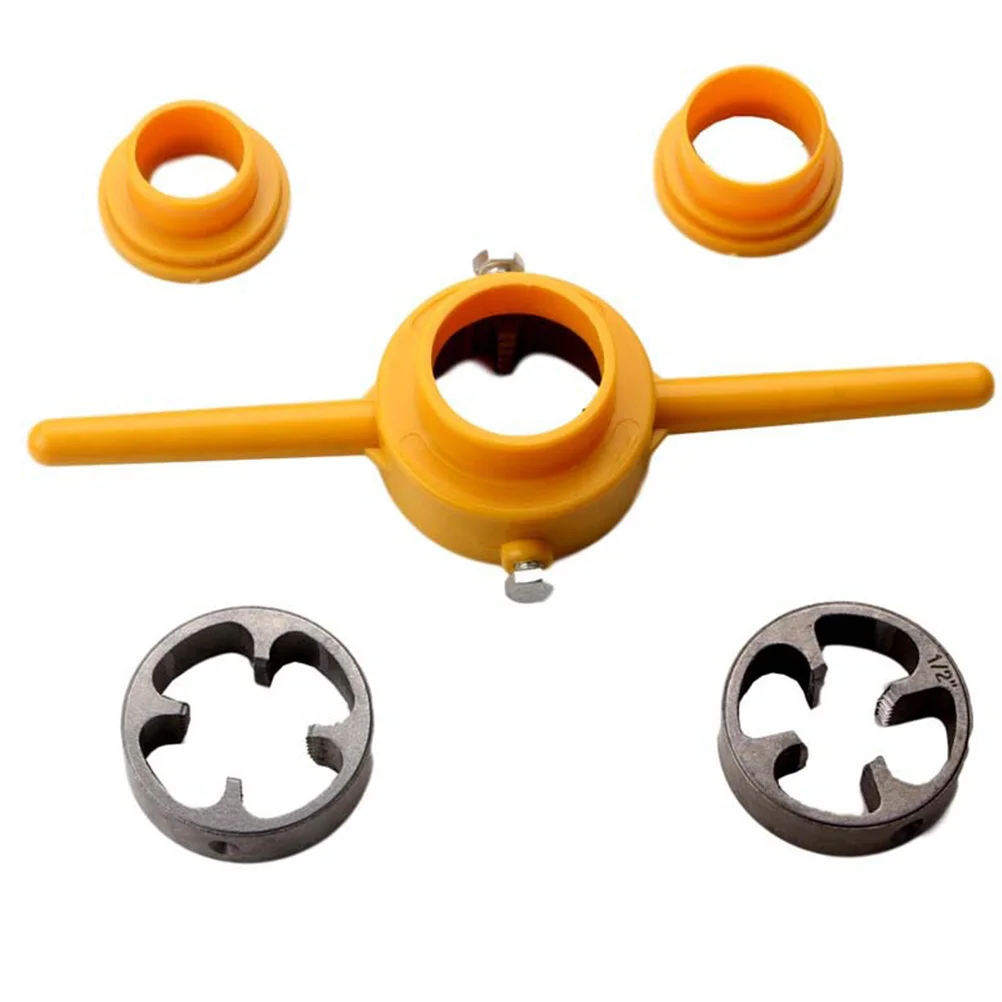 6pcs 1 Set Pvc Thread Maker Tool Plumbing Hand Wrench For Water Pipe Threading Repair High Accuracy Die Handle Tap Die Sets Line