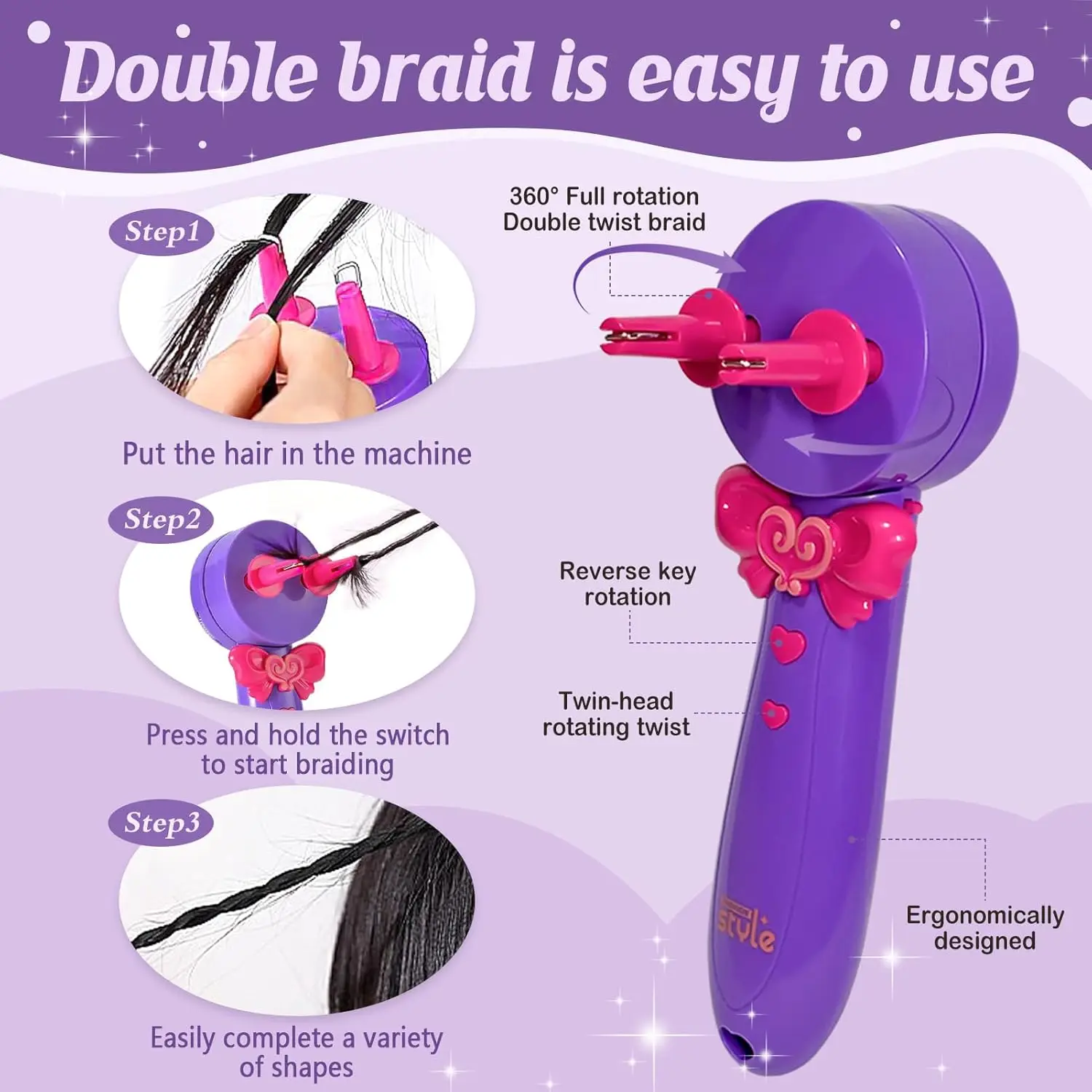 Strumenti per parrucchieri fai-da-te Macchina per intrecciare i capelli automatica magica 3 in 1 Perline per gioielli Vestire Giochi di finzione Giocattoli Regali