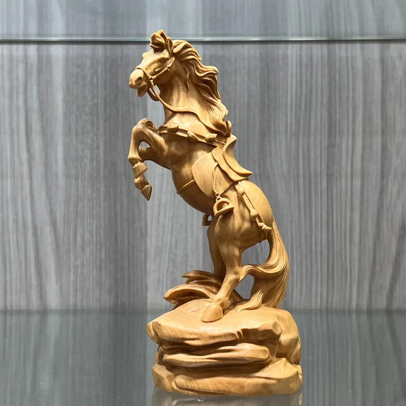 

Статуя лошади из самшита с ручной резьбой — деревянная скульптура 7,09 x 3,15 x 2,36 дюйма, декор для домашнего офиса, символ успеха, лошадь