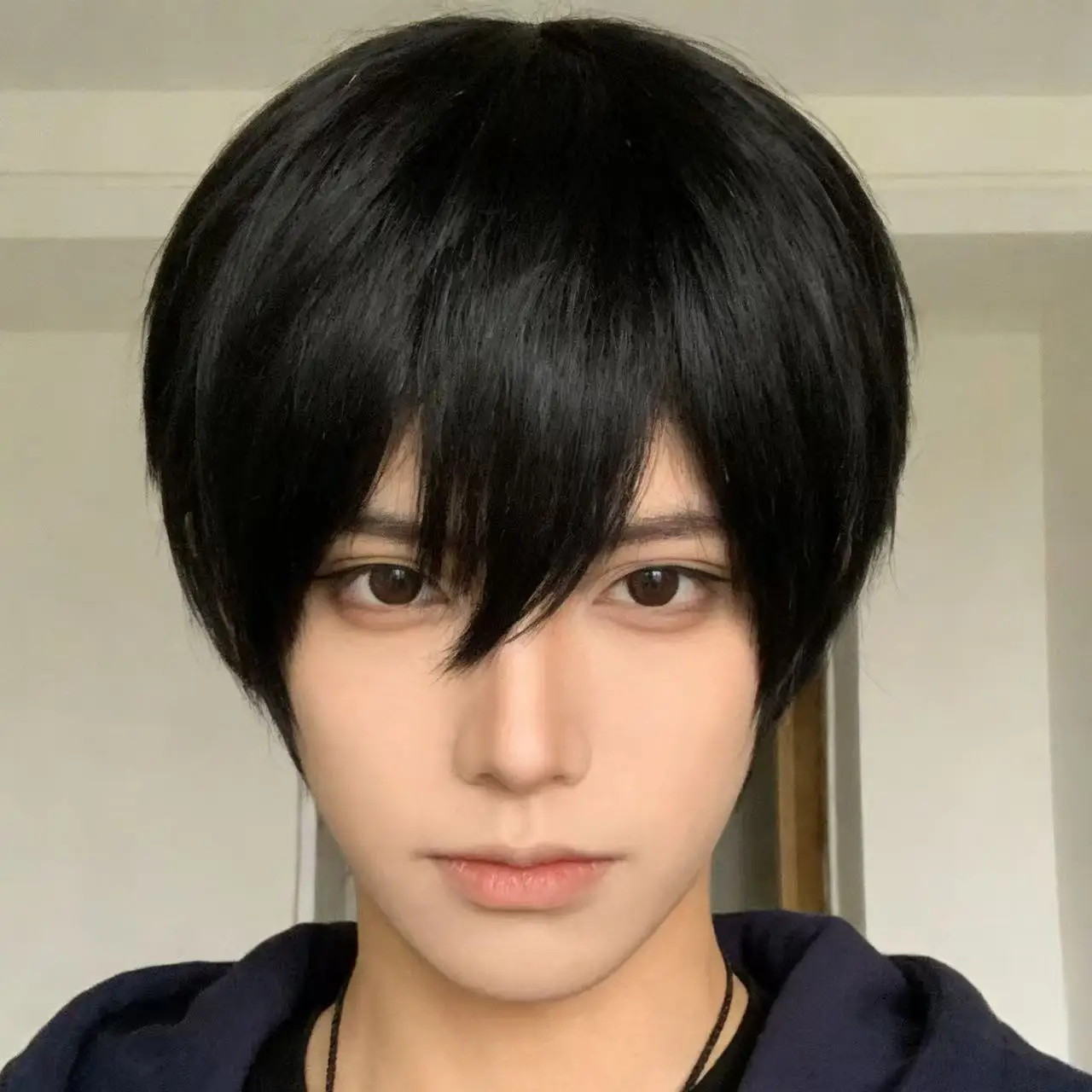 Anime Chainsaw Man Yoshida Hirofumi Cosplay Wig 35cm Short Black Heat Resistant Synthetic Hair Man Party Wigs