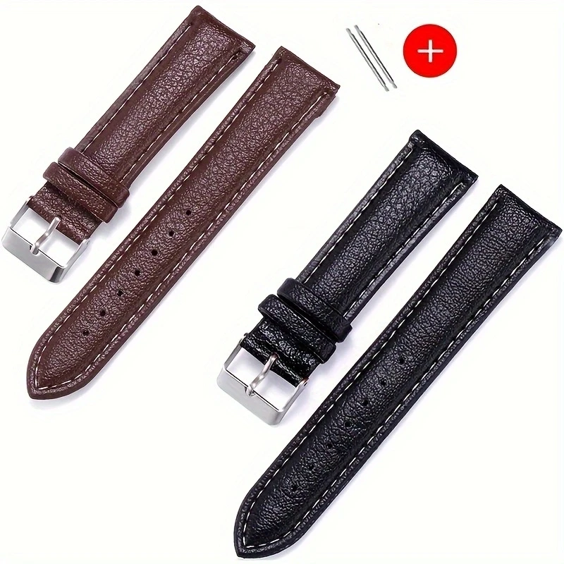 Correa De Reloj De Cuero Sintético De 22 Mm 20 Mm 18 Mm 16 Mm Para Mujeres Y Hombres, Correa De Repuesto Para Reloj Samsung 6 5 4, Pulsera De Correa