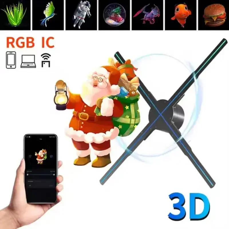 65cm 3D LED Projector 4 Blades Holographic Projector Display