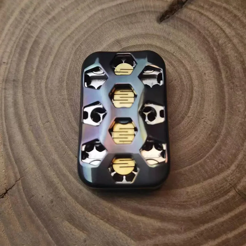 ZDEDC Alpha Hollow Out Fidget Slider Metal Fidget Spinner Push Slider ADHD Anxiety Relief Tool Adult Stress Relieving Toys