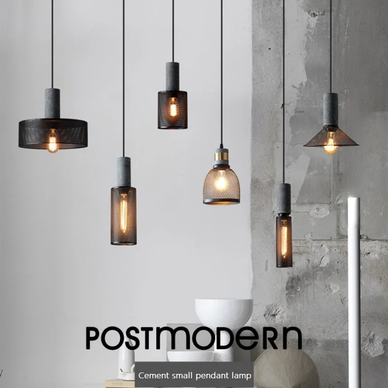 Industrial Concrete Pendant Light Home Decoration Chandelier Fixture Iron Shade Cement Hanging Lamp For Kitchen Island Bar Table