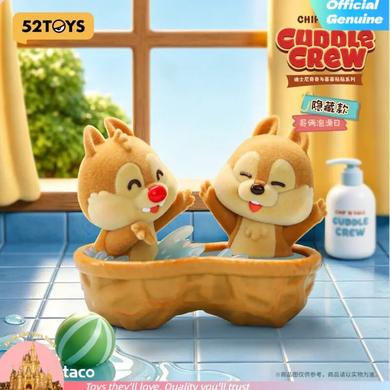 new-52toys-disney-chip-n-dale-cuddle-crew-blind-box-flocked-collectible-figurine-desktop-ornament-trendy-toy-decor-birthday-gift