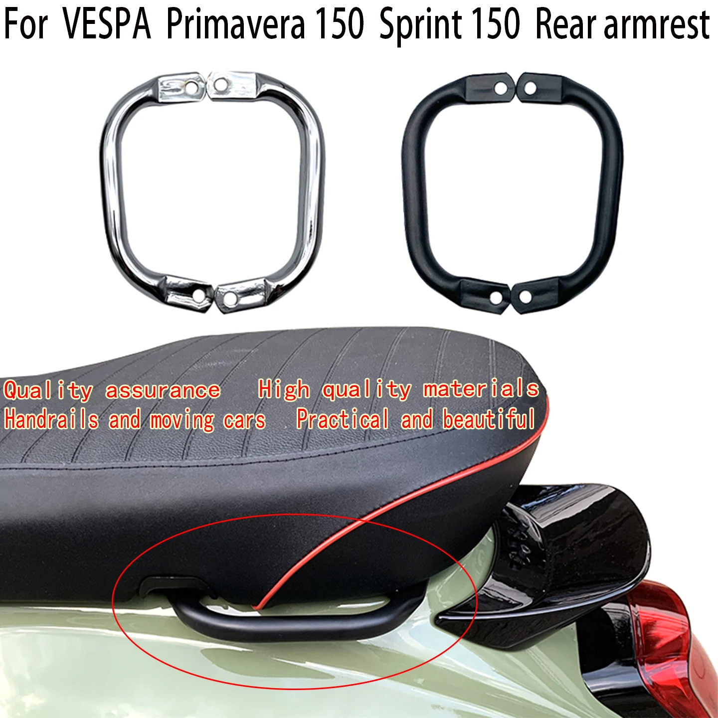 

For Vespa Primavera 150 Rear armrest VESPA Sprint 150 Rear handle Passenger armrest Vehicle moving handle Parking handle
