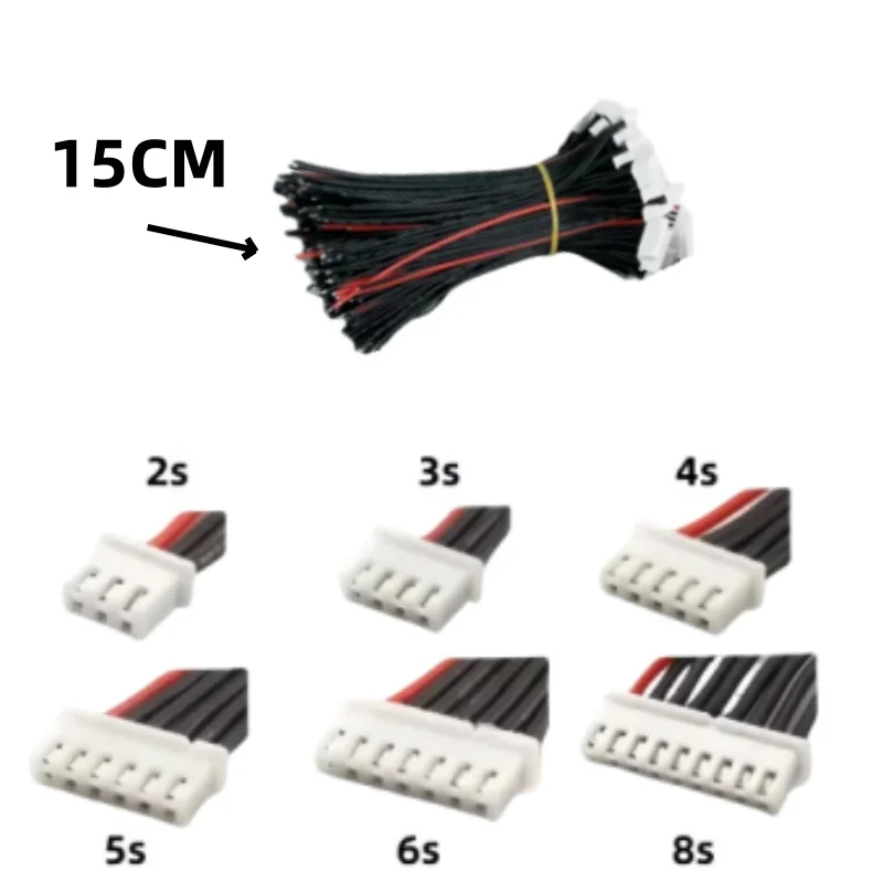 10PCS Lipo Battery Balance Charger Cable IMAX B6 Connector Plug Wire 15cm Single Head for 1S 2S 3S 4S 5S 6S 7S 8S